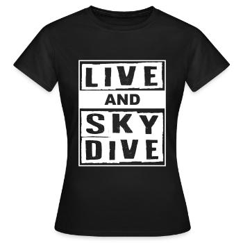 Parachute en direct et parachute - T-shirt Femme - noir - Devant - AI Model Female 172 dark (172cm)