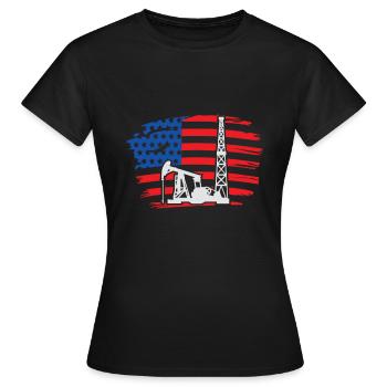 Drilling rig America Oil Drilling Rig - T-shirt Femme - noir - Devant - AI Model Female 172 dark (172cm)