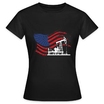 Drilling rig America Oil Drilling Rig - T-shirt Femme - noir - Devant - AI Model Female 172 dark (172cm)