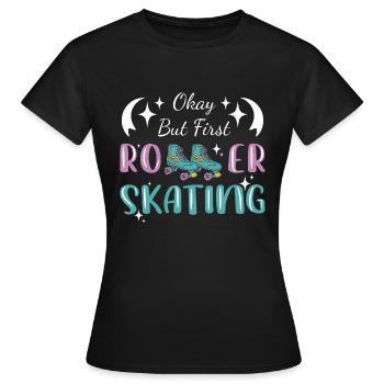 Roller Skating Inline Skating Inline Skates - Women's T-Shirt - black - Front - AI Model Female 172 dark (172cm)