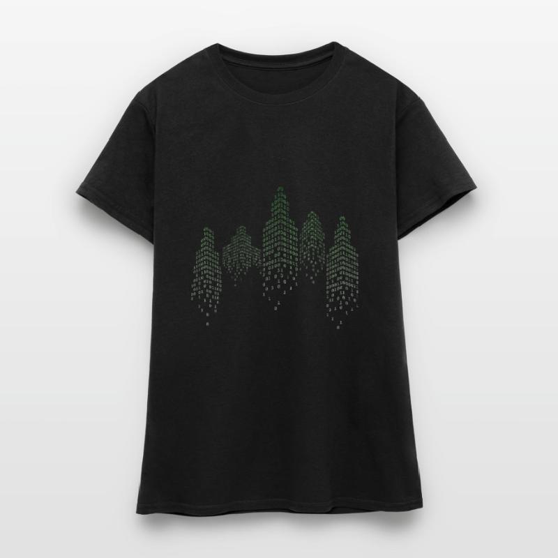 Binary City Computer Scientist Hack Coder T-shirt Femme
