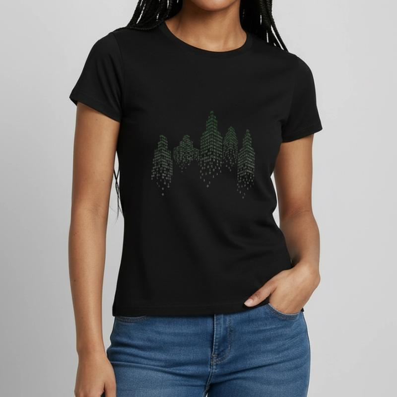 Binary City Computer Scientist Hack Coder T-shirt Femme