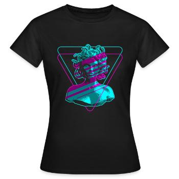 Medusa Vaporwave - Women's T-Shirt - black - Front - AI Model Female 172 dark (172cm)