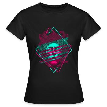 Méduse Vaporwave Mythologie grecque - T-shirt Femme - noir - Devant - AI Model Female 172 dark (172cm)