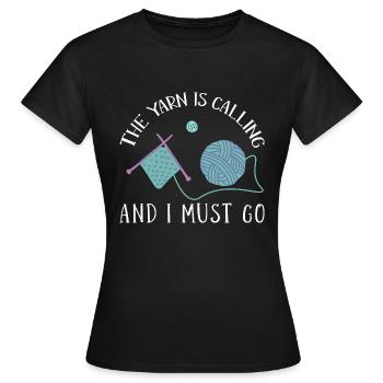 Stricken Stricknadel Wolle Lustiges - Frauen T-Shirt - Schwarz - Vorne - AI Model Female 172 dark (172cm)