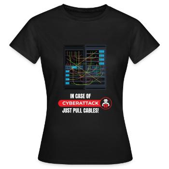 In Case Of Cyberattack Informatiker - Frauen T-Shirt - Schwarz - Vorne - AI Model Female 172 dark (172cm)