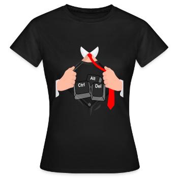 Ctrl Alt Del Hack Informatiker Computer - Frauen T-Shirt - Schwarz - Vorne - AI Model Female 172 dark (172cm)