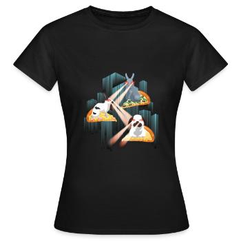Laser Rabbits Pizza Easter Space - Women's T-Shirt - black - Front - AI Model Female 172 dark (172cm)