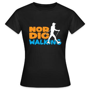 Nordic Walking Sports Walking - Women's T-Shirt - black - Front - AI Model Female 172 dark (172cm)