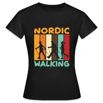 Nordic Walking Sports Walking - Women's T-Shirt - black - Front - AI Model Female 172 dark (172cm)