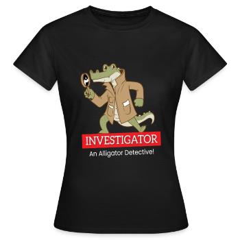 Enquêteur Détective Crocodile - T-shirt Femme - noir - Devant - AI Model Female 172 dark (172cm)