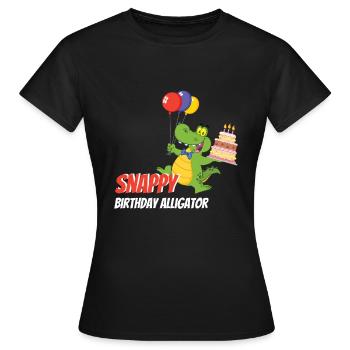 Snappy Birthday Alligator Crocodile - T-shirt Femme - noir - Devant - AI Model Female 172 dark (172cm)