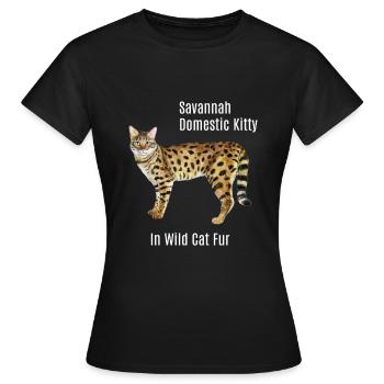 Savannah Cat Chaton domestique - T-shirt Femme - noir - Devant - AI Model Female 172 dark (172cm)