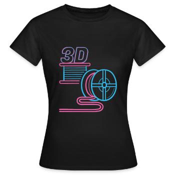 3D Filament PLA 3D Printing 3D Printer - Women's T-Shirt - black - Front - AI Model Female 172 dark (172cm)