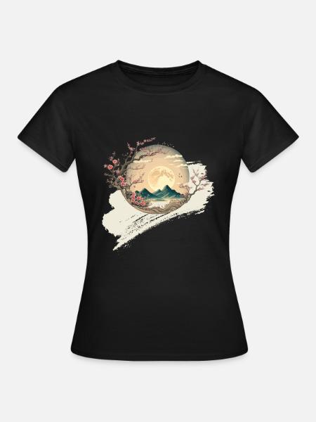 Cerisier en fleurs Printemps Japon Nature - T-shirt Femme - noir