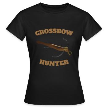 Armbrust Crossbow Hunter Bogensport - Frauen T-Shirt - Schwarz - Vorne - AI Model Female 172 dark (172cm)