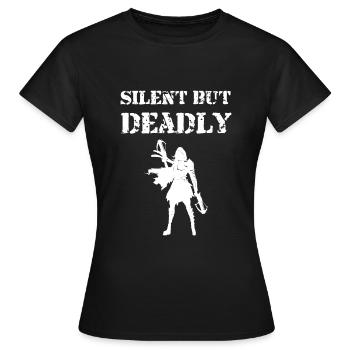 Armbrust Silent But Deadly Bogensport - Frauen T-Shirt - Schwarz - Vorne - AI Model Female 172 dark (172cm)