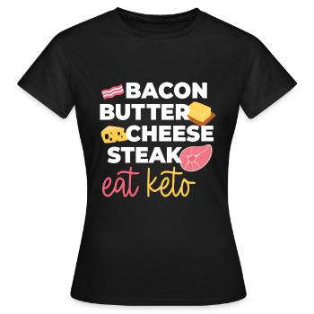 Mangez des aliments sains Keto - T-shirt Femme - noir - Devant - AI Model Female 172 dark (172cm)
