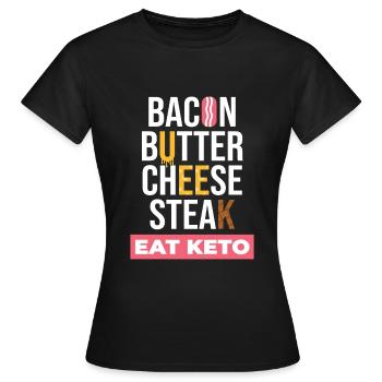 Mangez des aliments sains céto - T-shirt Femme - noir - Devant - AI Model Female 172 dark (172cm)