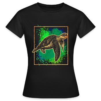 Tortue marine - T-shirt Femme - noir - Devant - AI Model Female 172 dark (172cm)