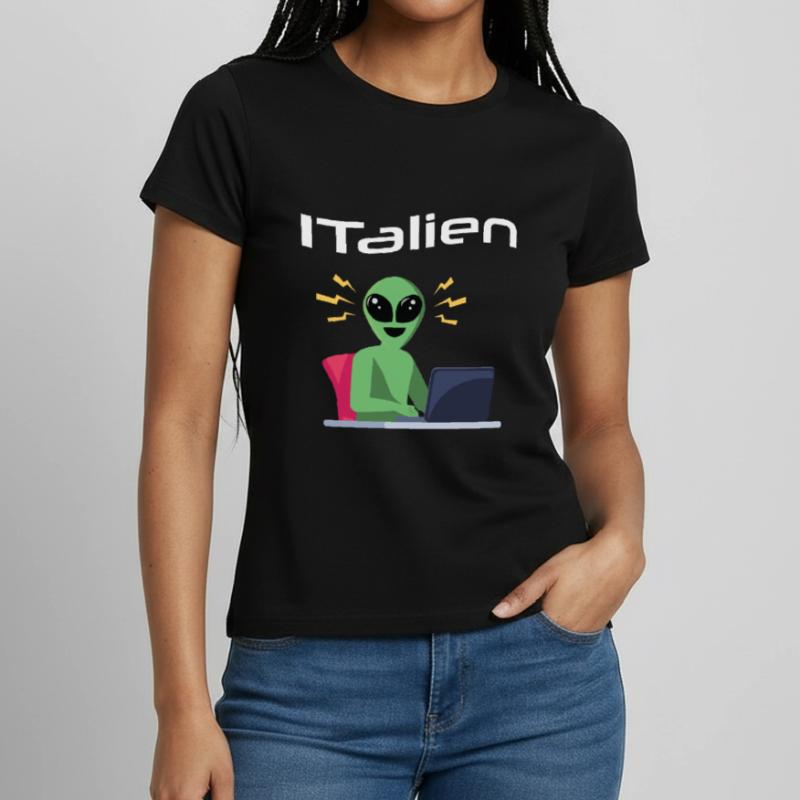 ITalien Alien Informatiker Hacker Coder T-shirt Femme