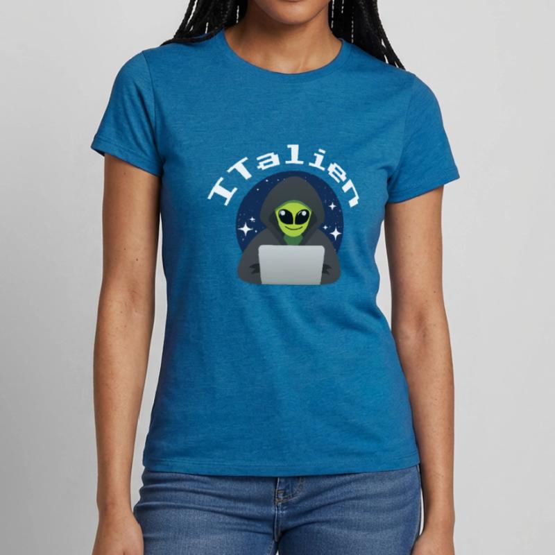 ITalien Alien Informatiker Hacker Coder Frauen T-Shirt