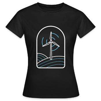Wind Energy Wind Turbine Wind Power Wind Power - Women's T-Shirt - black - Front - AI Model Female 172 dark (172cm)