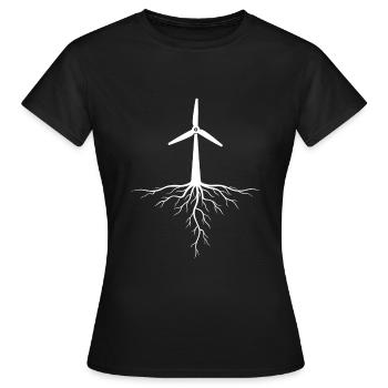 Éolienne Racine Énergie éolienne Énergie éolienne - T-shirt Femme - noir - Devant - AI Model Female 172 dark (172cm)
