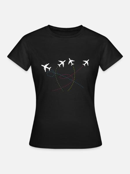 Flugzeuge Flugzeug Pilot - Frauen T-Shirt - Schwarz