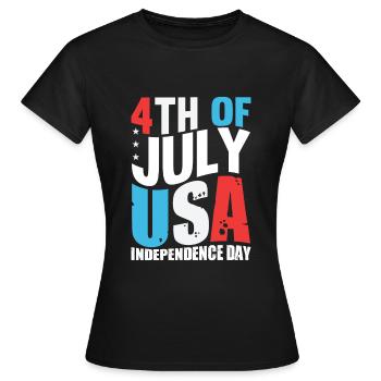 4th Of July USA Independence Day - Women's T-Shirt - black - Front - AI Model Female 172 dark (172cm)