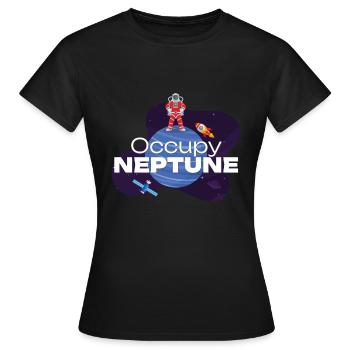 Neptun Occupy Planet Weltall - Frauen T-Shirt - Schwarz - Vorne - AI Model Female 172 dark (172cm)