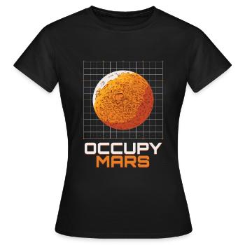 Occupy Mars Planet Universe - T-shirt Femme - noir - Devant - AI Model Female 172 dark (172cm)