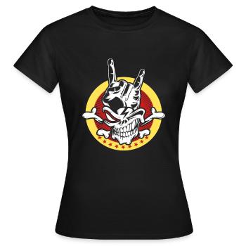Heavy Metal Death Metal Rockmusik - Frauen T-Shirt - Schwarz - Vorne - AI Model Female 172 dark (172cm)