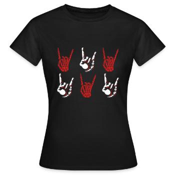 Metal Hand Heavy Metal Rockmusik - Frauen T-Shirt - Schwarz - Vorne - AI Model Female 172 dark (172cm)