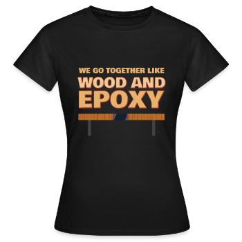 Wood And Epoxy Epoxy Resin - Women's T-Shirt - black - Front - AI Model Female 172 dark (172cm)