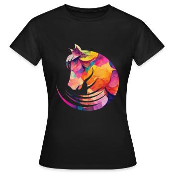 Les chevaux adorent cavalier - T-shirt Femme - noir - Devant - AI Model Female 172 dark (172cm)