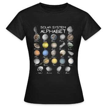 Sonnensystem ABC - Frauen T-Shirt - Schwarz - Vorne - AI Model Female 172 dark (172cm)