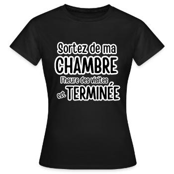 sortez de ma chambre - T-shirt Femme - noir - Devant - AI Model Female 172 dark (172cm)