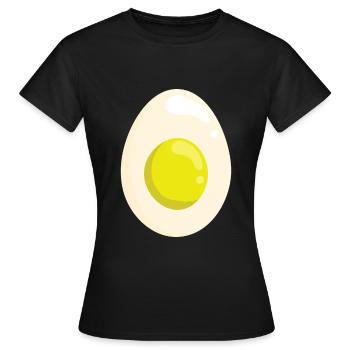 Ei Egg Eigelb Speck Frühstück Morgen - Frauen T-Shirt - Schwarz - Vorne - AI Model Female 172 dark (172cm)