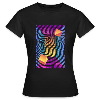 80 ́s Synthwave Synthesizer Music Retro - T-shirt Femme - noir - Devant - AI Model Female 172 dark (172cm)