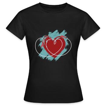 Corde à sauter Coeur Corde à sauter Saut à la corde Saut - T-shirt Femme - noir - Devant - AI Model Female 172 dark (172cm)