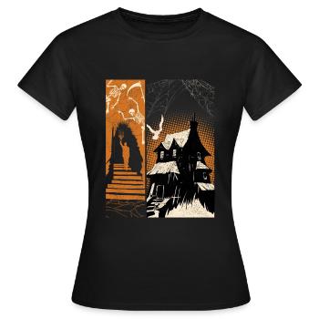Ghosthouse Halloween Costume Squelette - T-shirt Femme - noir - Devant - AI Model Female 172 dark (172cm)