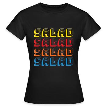 Salade Salade Salade Salat Vegan Veganer - T-shirt Femme - noir - Devant - AI Model Female 172 dark (172cm)