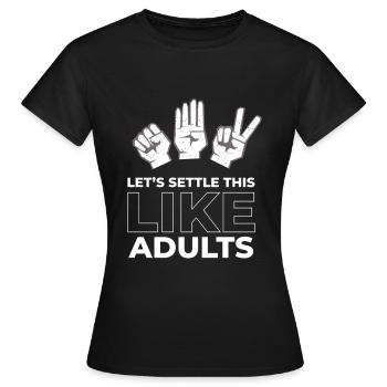 Rock Paper Scissors Like Adults - Women's T-Shirt - black - Front - AI Model Female 172 dark (172cm)