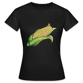 Maiskolben Mais - Frauen T-Shirt - Schwarz - Vorne - AI Model Female 172 dark (172cm)