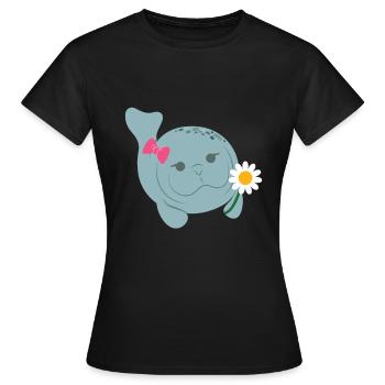 Lamantin Mignon Lamantin Lamantin - T-shirt Femme - noir - Devant - AI Model Female 172 dark (172cm)