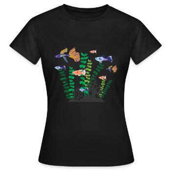 Aquatique Aquarium Poissons aquatiques - T-shirt Femme - noir - Devant - AI Model Female 172 dark (172cm)