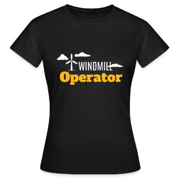 Exploitant d’éoliennes Énergie éolienne Énergie éolienne - T-shirt Femme - noir - Devant - AI Model Female 172 dark (172cm)