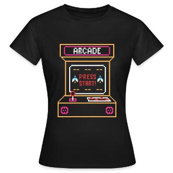 Arcade Automat Retro - Frauen T-Shirt - Schwarz - Vorne - AI Model Female 172 dark (172cm)