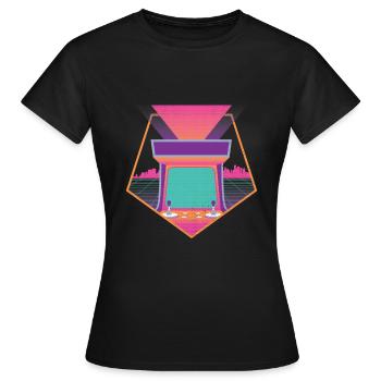80s Retrogaming Arcade Automat Retro - Frauen T-Shirt - Schwarz - Vorne - AI Model Female 172 dark (172cm)